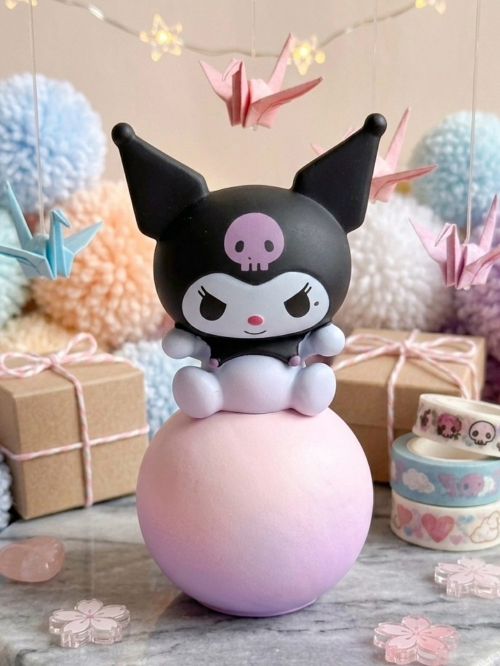 Sanrio Kuromi Black and Lavender Mini Figure with Light